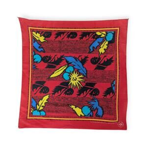 RARE Vintage 80s Wamcraft Bandana Southwestern Aztec Native Feather